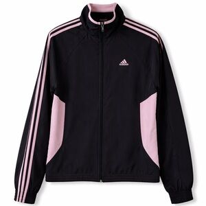 ADIDAS | Black Bomber Jacket with Pink Accents Wind Breaker